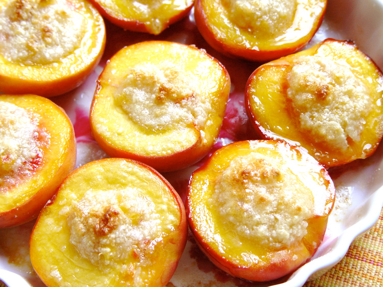 Savoring Summer Baked Sunset Peaches with Amaretti Filling LA BELLA VITA